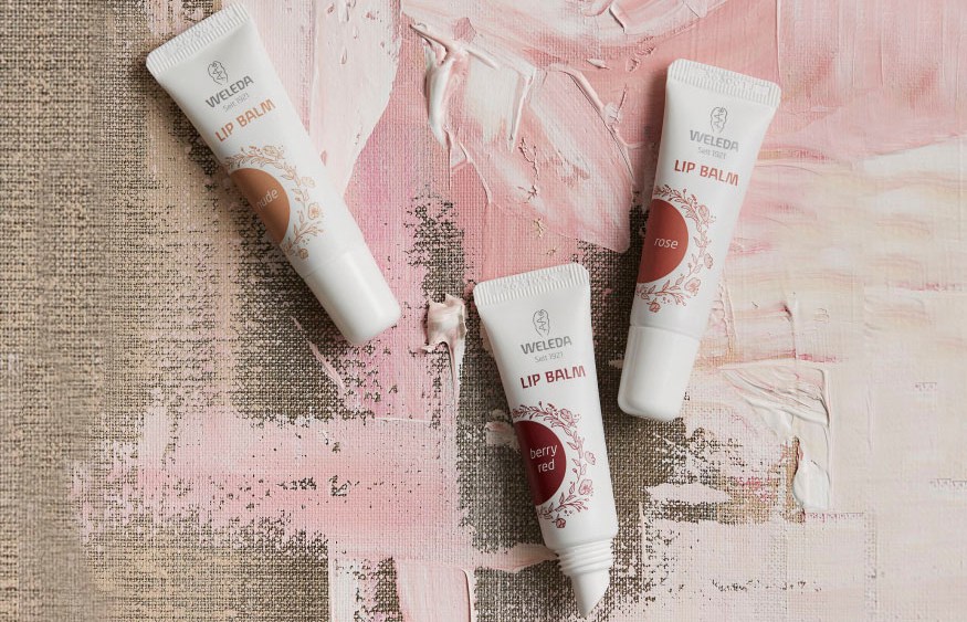 Lip balms by one of Germany's most popular eco-beauty brands, Weleda.