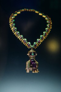 Jewelry at the Bulgari exhibition.