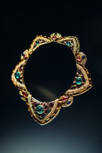 Jewelry at the Bulgari exhibition.