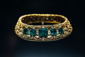 Jewelry at the Bulgari exhibition.