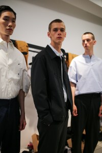 Backstage at Chalayan Men's Spring 2020 photographed in London on 09 June 2019