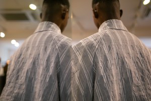 Backstage at Chalayan Men's Spring 2020 photographed in London on 09 June 2019