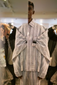 Backstage at Chalayan Men's Spring 2020 photographed in London on 09 June 2019