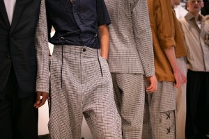 Backstage at Chalayan Men's Spring 2020 photographed in London on 09 June 2019