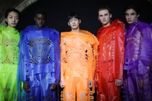 Backstage at Craig Green Men's Spring 2020 photographed in London on 10 June 2019