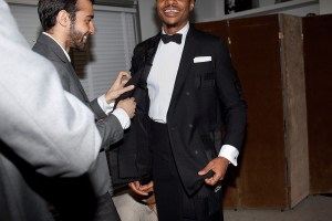Ephraim Sykes during a Tonys fitting at Thom Browne.