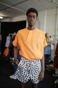 Backstage at E. Tautz  Men's Spring 2020 photographed in London on 08 June 2019