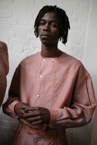 Backstage at E. Tautz Men's Spring 2020 photographed in London on 08 June 2019