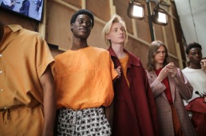 Backstage at E. Tautz  Men's Spring 2020 photographed in London on 08 June 2019