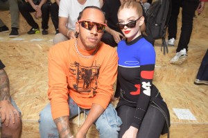 Lewis Hamilton and Larsen Thompson