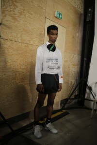 Backstage at Heron Preston Men's Spring 2020