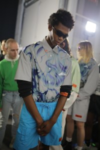 Backstage at Heron Preston Men's Spring 2020