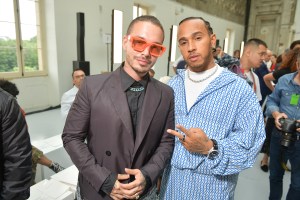 J. Balvin and Lewis Hamilton