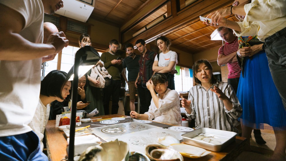 Jacquard and Google & Arts Culture resident artists during a studio visit in Japan