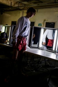 Backstage at JordanLuca Men's Spring 2020 photographed in London on 08 June 2019