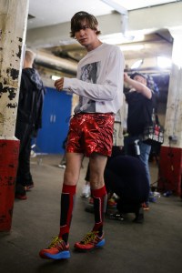 Backstage at JordanLuca Men's Spring 2020 photographed in London on 08 June 2019