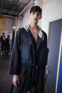 Backstage at JordanLuca Men's Spring 2020 photographed in London on 08 June 2019