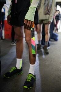 Backstage at JordanLuca Men's Spring 2020 photographed in London on 08 June 2019