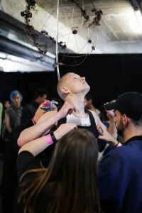 Backstage at JordanLuca Men's Spring 2020 photographed in London on 08 June 2019