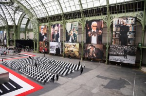 The atmosphere at the Karl Lagerfeld memorial.