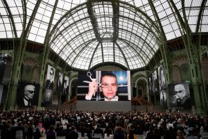 The atmosphere at the Karl Lagerfeld memorial.