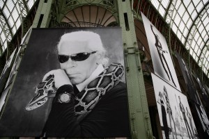 The atmosphere at the Karl Lagerfeld memorial.
