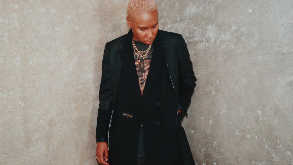 Lena Waithe in an upcycled garment by Duran Lantink