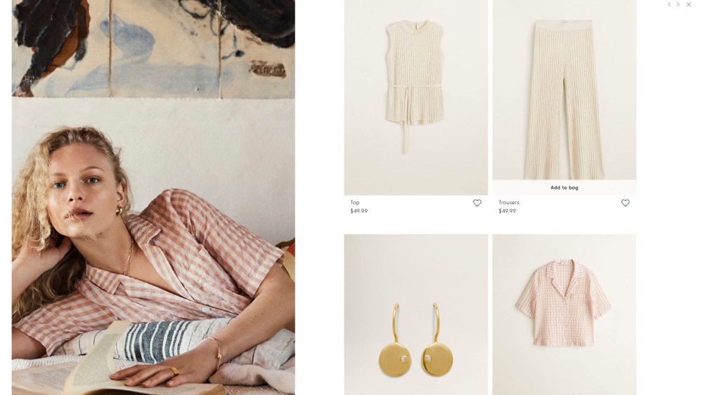 Items from Mango offered on the brand's web site.
