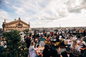 The view from Cratures, the new rooftop bar on the 8th floor of the Galeries Lafayette.