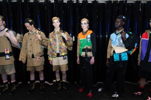 Backstage at Prada Men's Spring 2020