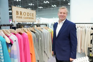 Bill Holdsworth of Brodie, with looks from the cashmere collection.