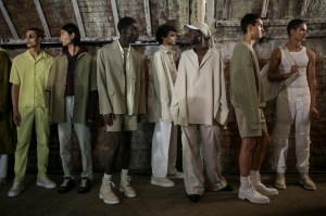 Backstage at Qasimi Men's Spring 2020 photographed in London on 08 June 2019