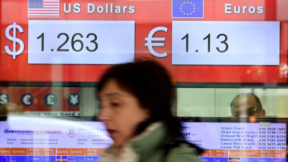 A pedestrian passes a currency exchange in London, Britain, 17 May 2019. The Pound has fallen to its lowest level against the dollar since February over concerns of a potential hard Brexit. Talks on Brexit between the government and Labour have broken down.Pound falls over concerns of hard brexit, London, United Kingdom - 17 May 2019