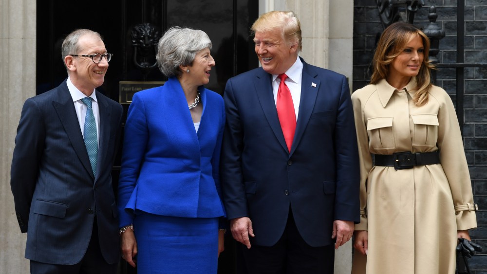 Philip May, Prime Minister Theresa May, US President Donald Trump and First Lady Melania Trump at No.10 Downing StreetUS President Donald Trump state visit to London, UK - 04 Jun 2019