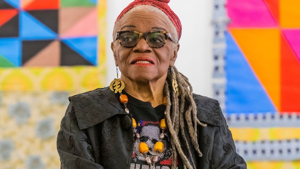 Faith Ringgold with Windows of the Wedding #9 and 3, all 1974Faith Ringgold exhibition photocall, Serpentine Gallery, London, UK - 05 Jun 2019The work of Faith Ringgold (b. 1930, Harlem, New York) is celebrated in an exhibition at the Serpentine Galleries, her first in a European institution. For more than five decades, Ringgold has challenged perceptions of African American identity and gender inequality through the lenses of the feminist and the civil rights movements.
