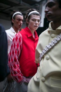Backstage at Stefan Cooke Men's Spring 2020 photographed in London on 09 June 2019