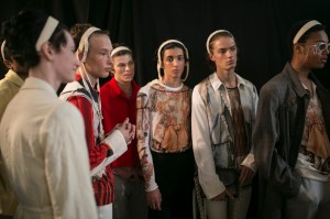 Backstage at Stefan Cooke Men's Spring 2020 photographed in London on 09 June 2019