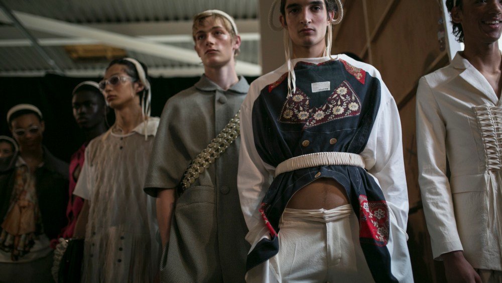 Backstage at Stefan Cooke Men's Spring 2020 photographed in London on 09 June 2019