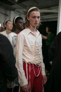 Backstage at Stefan Cooke Men's Spring 2020 photographed in London on 09 June 2019