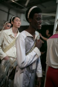 Backstage at Stefan Cooke Men's Spring 2020 photographed in London on 09 June 2019