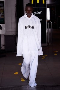 Model on the catwalk