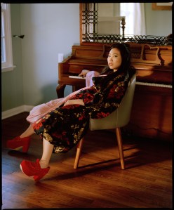 Simone Rocha’s satin dress and shoes. Jennifer Fisher ring.