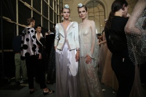 Backstage at Giorgio Armani Privé Couture Fall 2019