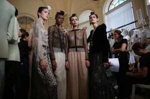 Backstage at Giorgio Armani Privé Couture Fall 2019