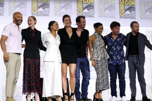 Jeffrey Wright, Evan Rachel Wood, Tessa Thompson, Lisa Joy, Jonathan Nolan, Thandie Newton, Luke Hemsworth and Aaron Paul
'Westworld' Season 3 TV show panel, Comic-Con International, San Diego, USA - 20 Jul 2019