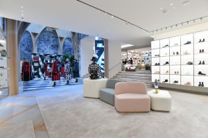 Accessories section, leading into the pop up, in the Champs-Elyses Dior store.