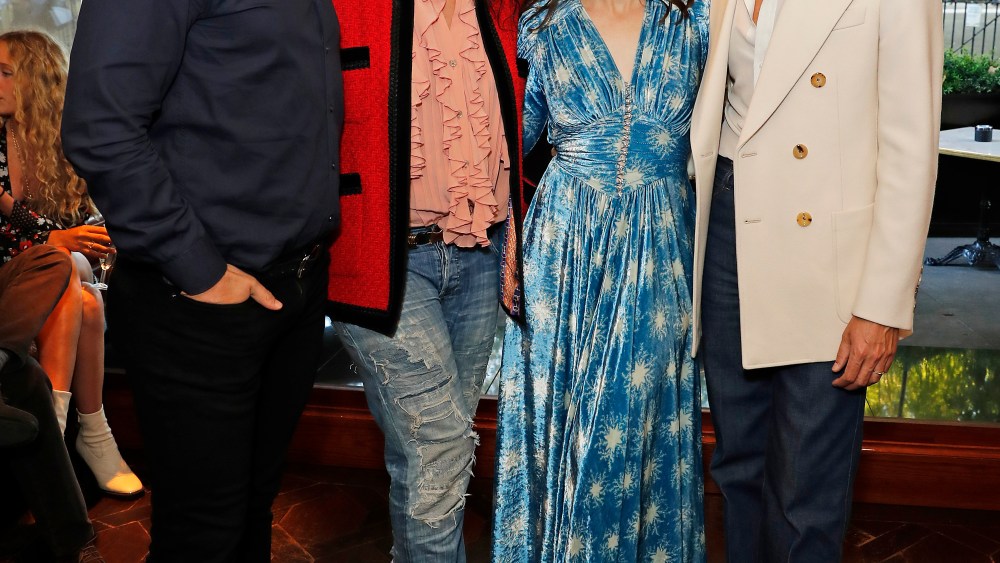 Derek Blasberg, Katie Grand, Felicity Jones and Ben Cobb at the #MovingLove dinner