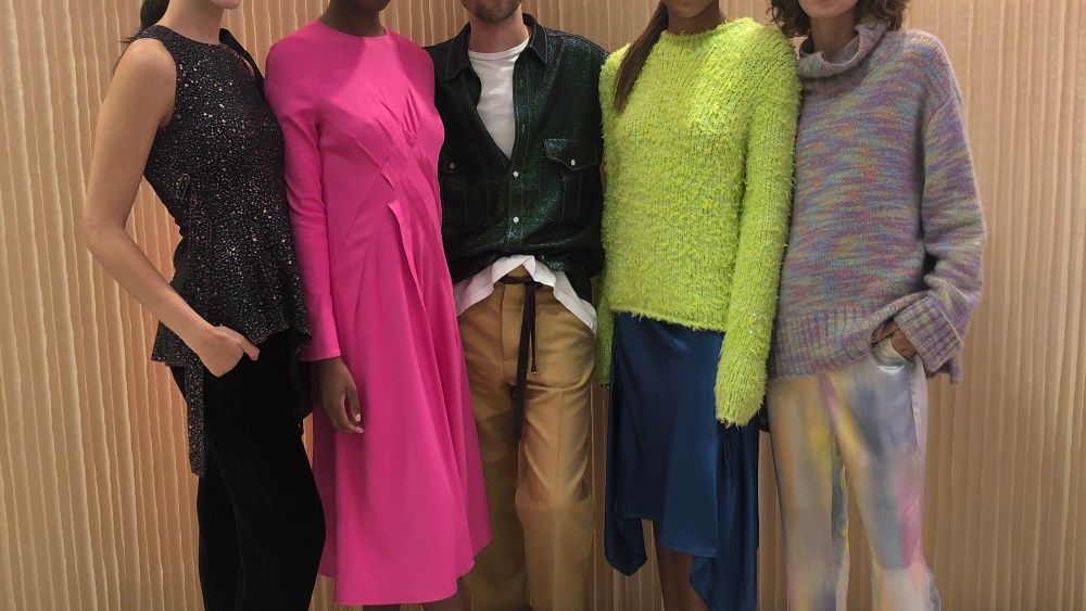Sander Lak of Sies Marjan with models at Nordstrom.