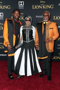 Atandwa Kani, Mandi Kani and John Kani
'The Lion King' film premiere, Arrivals, Dolby Theatre, Los Angeles, USA - 09 Jul 2019