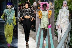 The most unexpected, and fun, trend of the season? ECCENTRICITY! What does it mean? Main ingredient is Òcampy fashionÓ as seen here by Gucci, Louis Vuitton, Miu Miu and Valentino.
